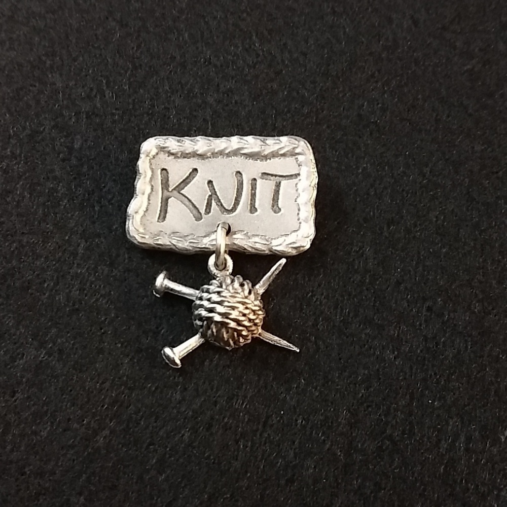 Pewter "Knit" Pin